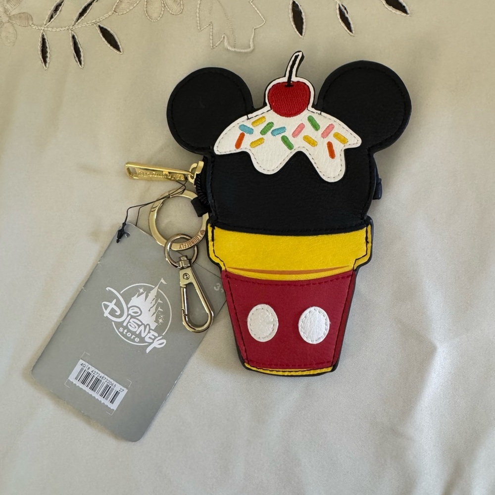 Loungefly Disney Mickey Mouse Ice Cream Key Holder - Black, Red, Yellow
